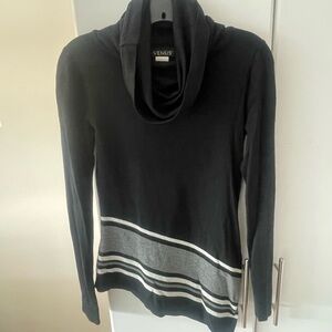 VENUS Elegant Black and Gray Cowl Neck Sweater